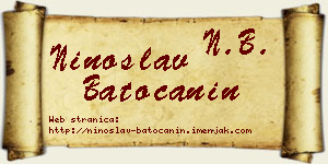 Ninoslav Batoćanin vizit kartica
